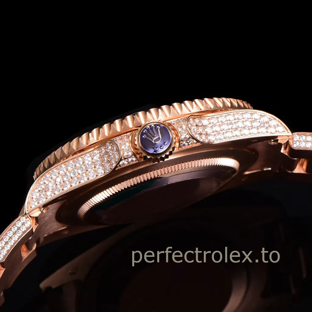Rolex-GMT-Master-II-116769TBR-40mm-Rose-Gold-Diamond-Super-Clone-Watch-with-2824-Movement-Right-Side-View-2