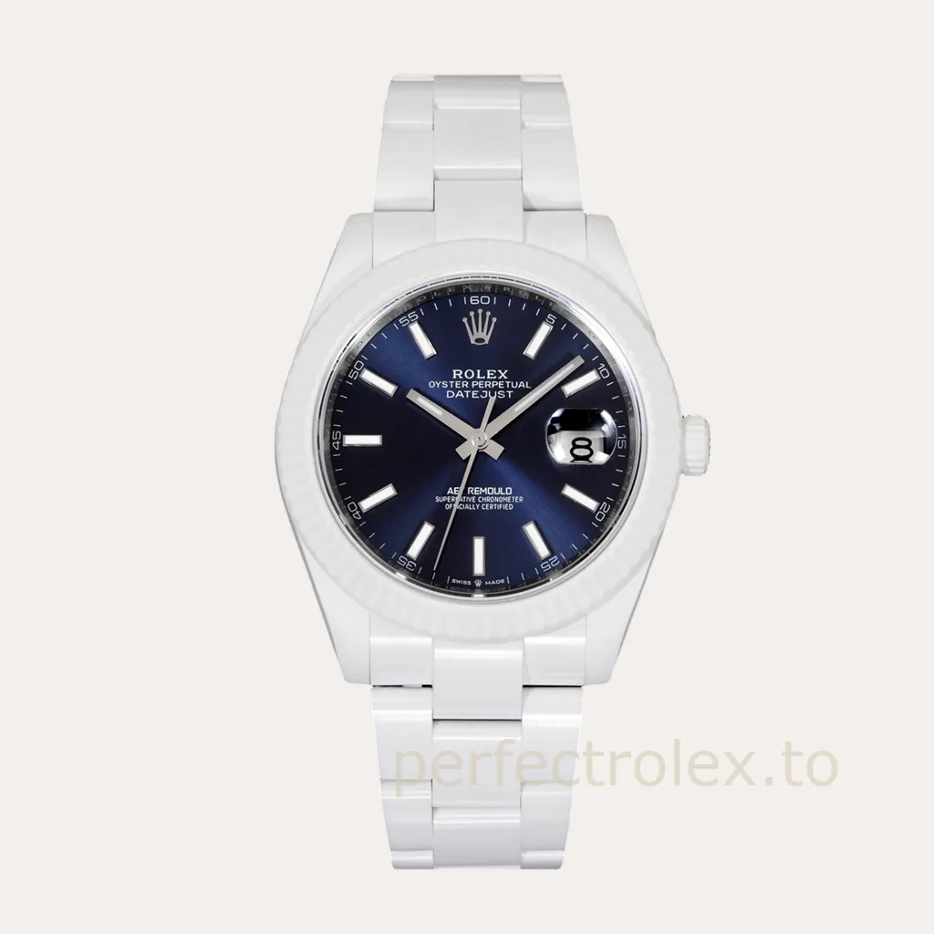 Rolex-Datejust-AET-Remould-41mm-White-Ceramic-Blue-Dial-3235-Automatic-Replica-Watch-Hero-Image