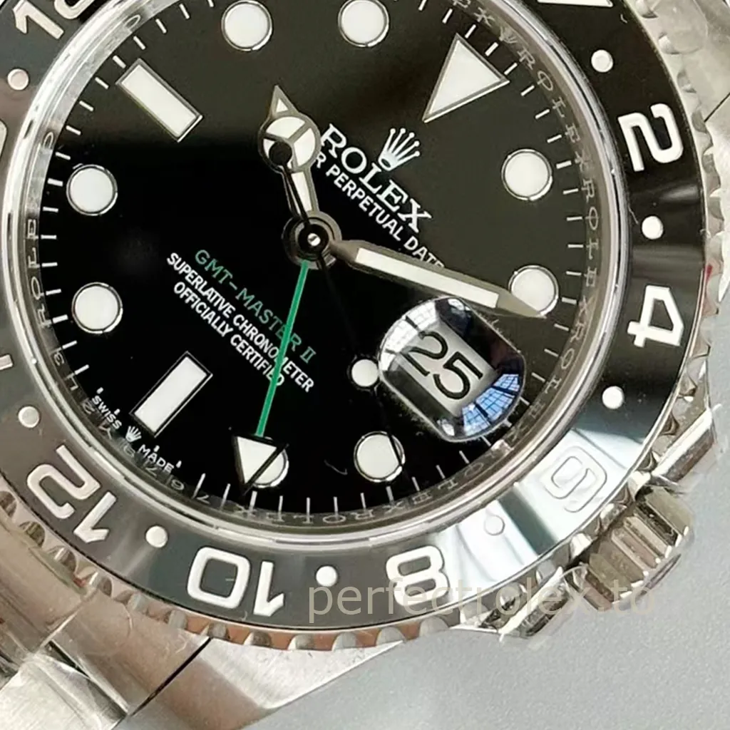 Rolex-GMT-Master-II-M126710GRNR-0004-40mm-Black-Dial-3285-Automatic-Super-Clone-Watch-Dial-Detail-1