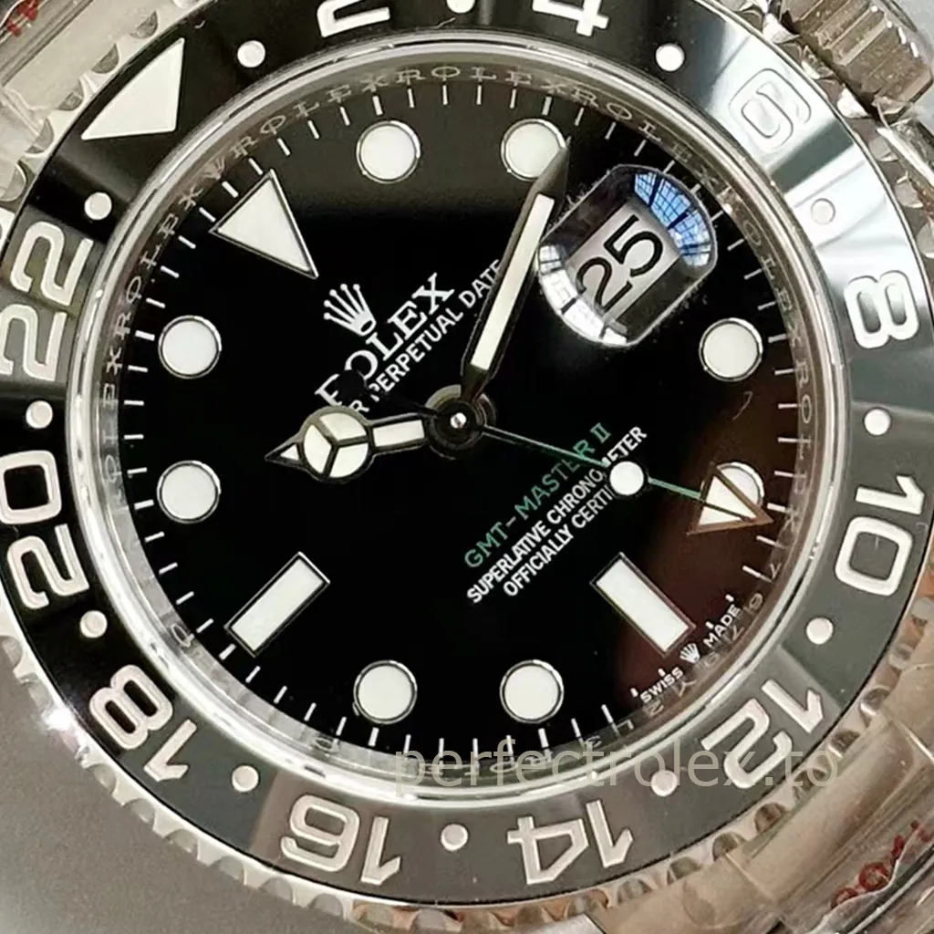 Rolex-GMT-Master-II-M126710GRNR-0004-40mm-Black-Dial-3285-Automatic-Super-Clone-Watch-Dial-Detail-2