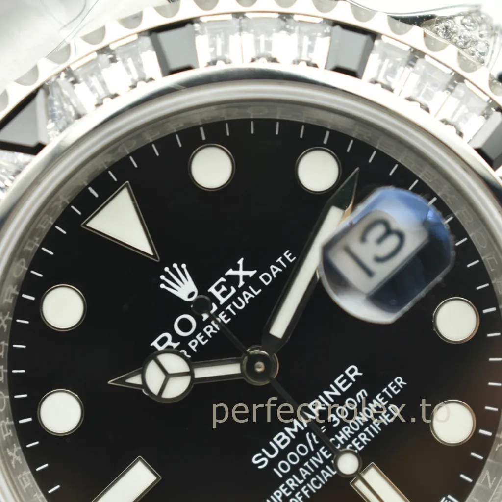 Rolex-Submariner-116610LN-40mm-904L-Steel-Custom-Diamond-Set-Automatic-Replica-Watch-Dial-Detail-2