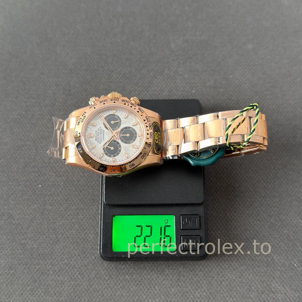 Rolex-Daytona-M116505-0014-40mm-Rose-Gold-Meteorite-Dial-4130-Automatic-Chronograph-Super-Clone-Watch-Weight-Chart