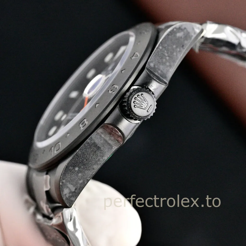 Rolex-Explorer-II-216570-0002-42mm-Black-Coated-904L-Steel-GMT-Super-Clone-Watch-Right-Side-View