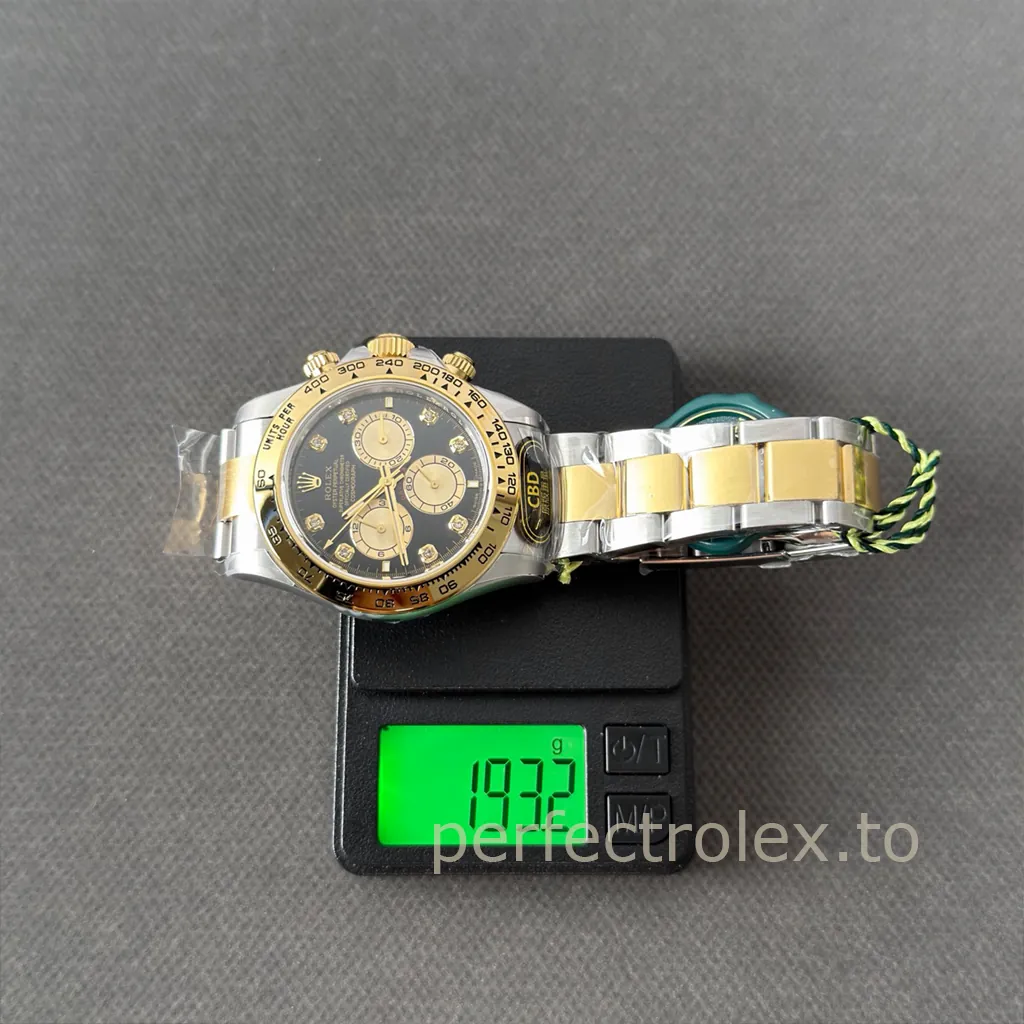 Rolex-Daytona-M126503-0002-4131-Movement-40mm-Black-Diamond-Dial-Chronograph-Super-Clone-Watch-Weight-Chart