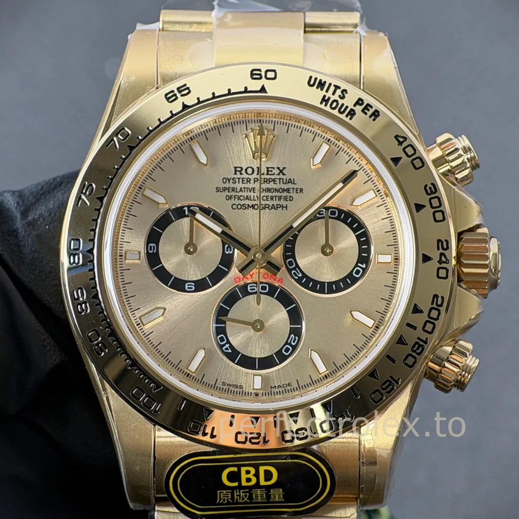 Rolex-Daytona-Cosmograph-M126508-0005-40mm-Gold-Dial-with-4131-Movement-Super-Clone-Watch-Front-View-1