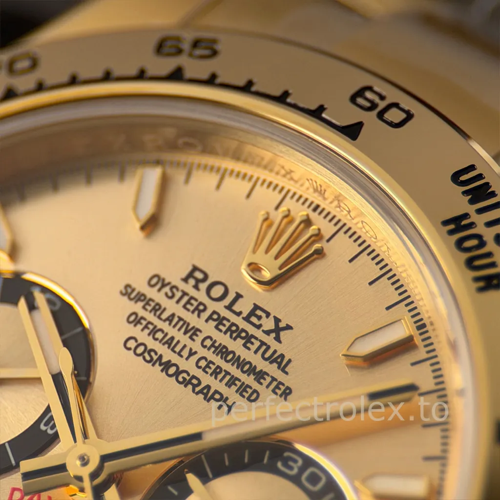 Rolex-Daytona-Cosmograph-M126508-0005-40mm-Gold-Dial-with-4131-Movement-Super-Clone-Watch-Dial-Detail-2