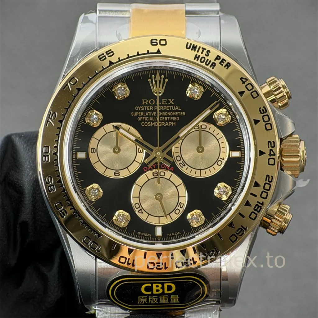 Rolex-Daytona-M126503-0002-4131-Movement-40mm-Black-Diamond-Dial-Chronograph-Super-Clone-Watch-Front-View-1