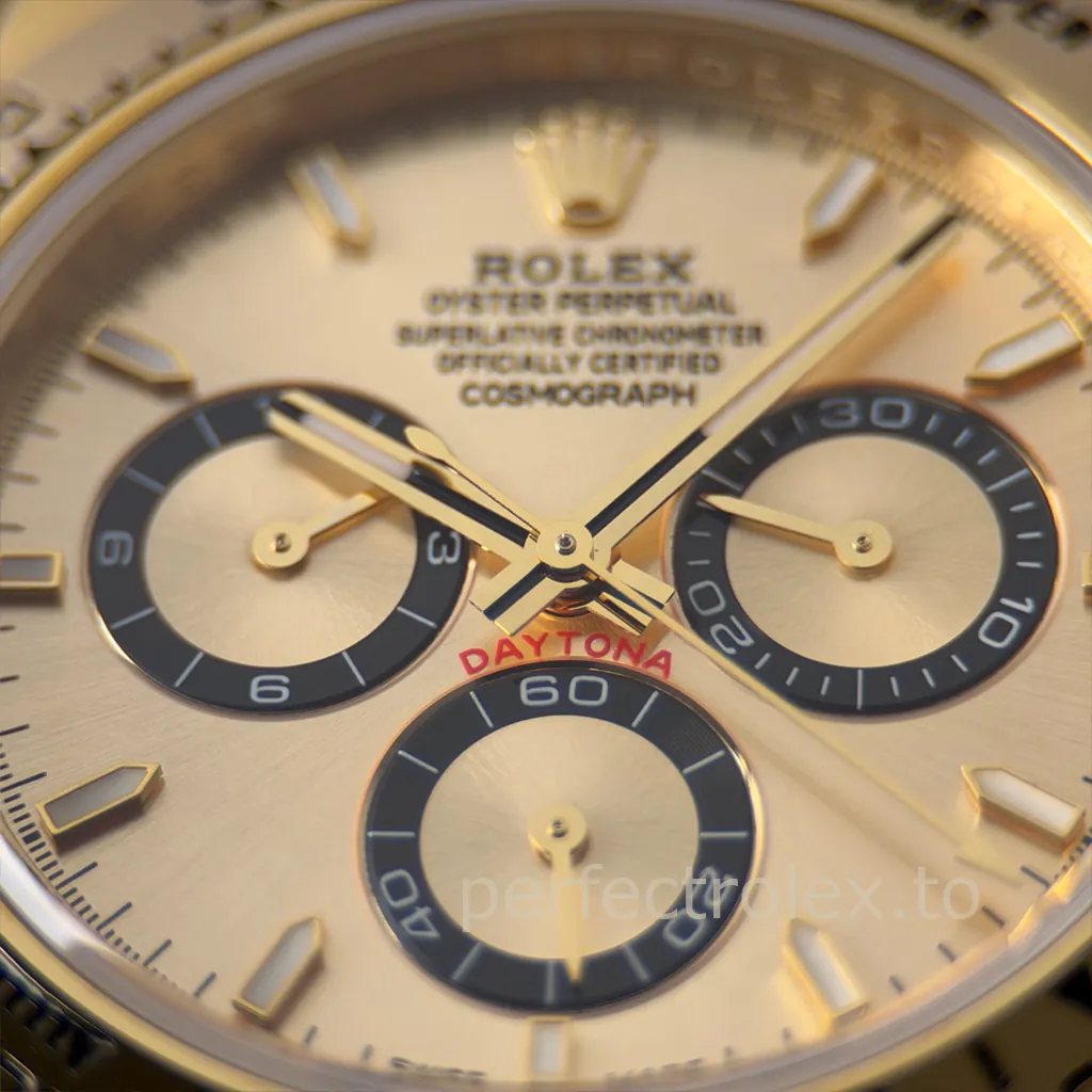 Rolex-Daytona-Cosmograph-M126508-0005-40mm-Gold-Dial-with-4131-Movement-Super-Clone-Watch-Dial-Detail-1