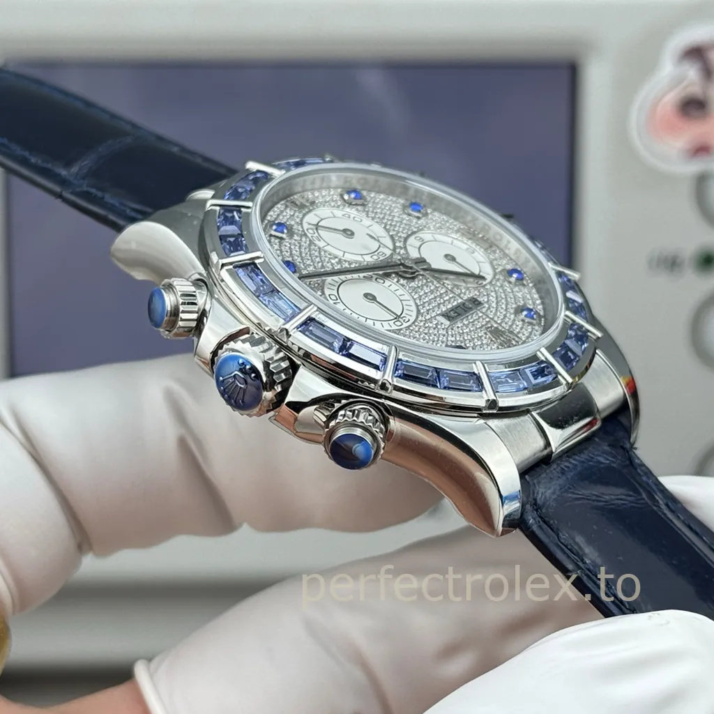 Rolex-Daytona-116589SACI-Replica-Watch-40mm-Diamond-Dial-Blue-Sapphire-Bezel-and-4130-Movement-Right-Side-View
