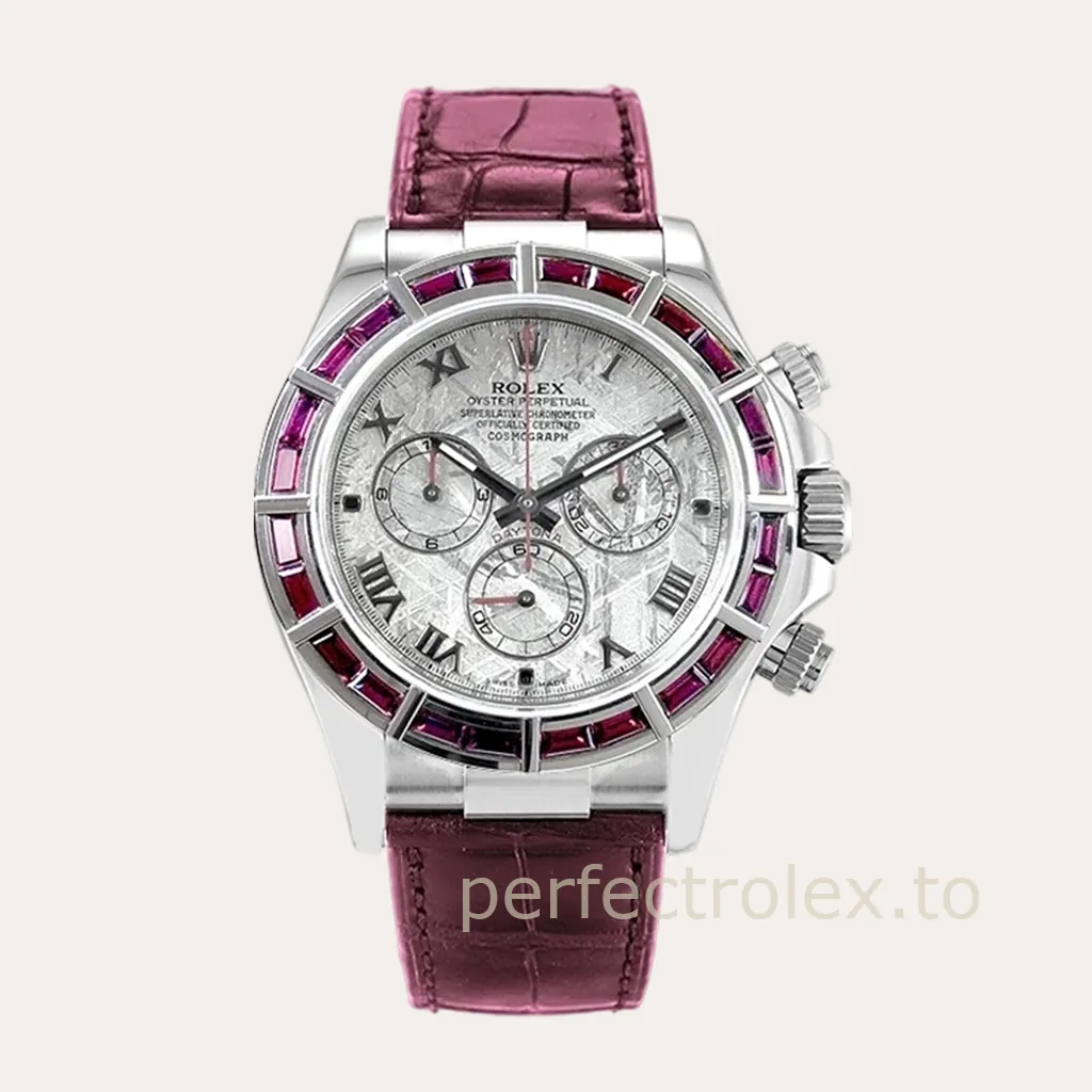 Rolex-Daytona-116589SALV-40mm-Replica-Chronograph-with-Meteorite-Dial-Red-Gemstone-Bezel-and-4130-Movement-Hero-Image