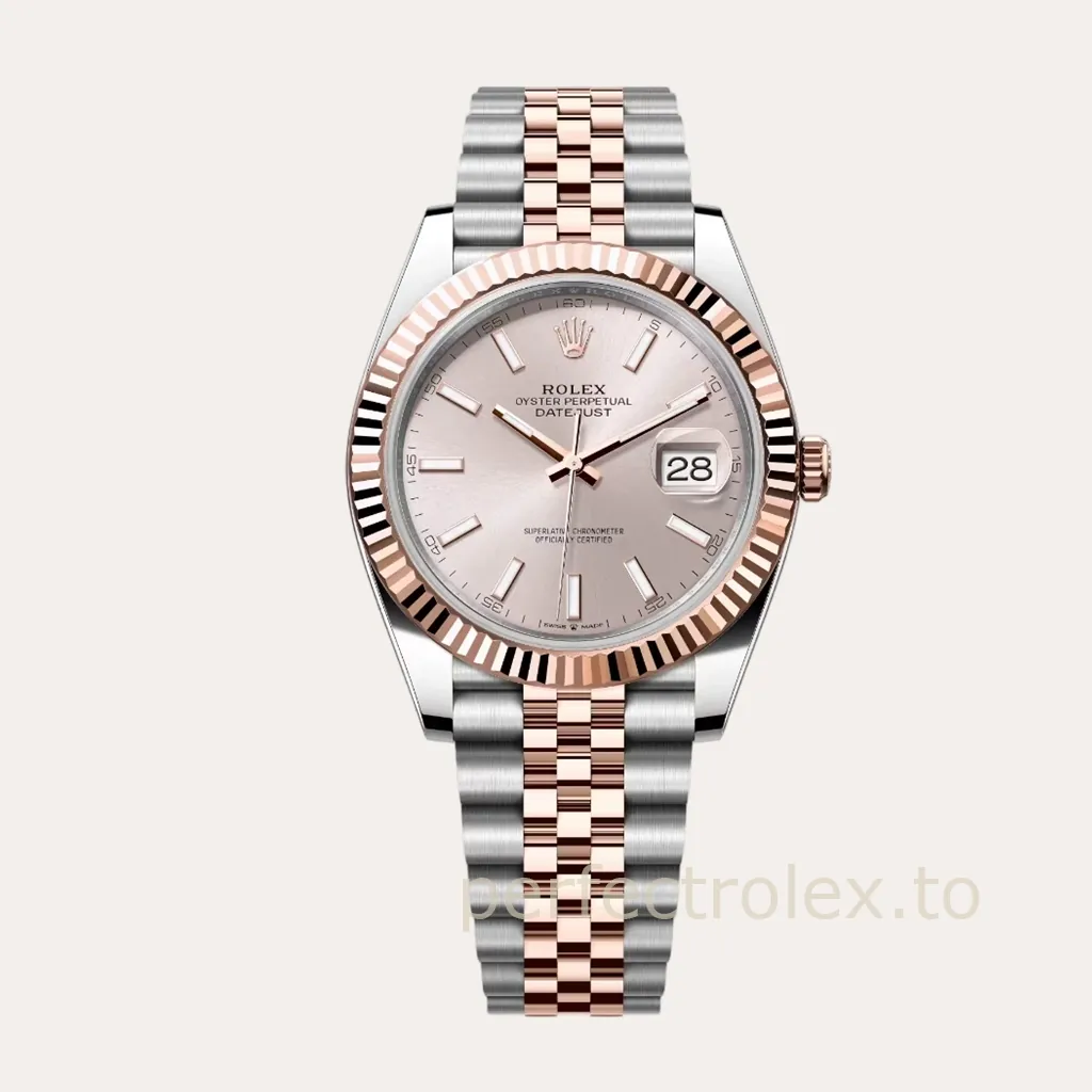 Rolex-Datejust-M126331-0010-41mm-904L-Steel-3235-Automatic-Rose-Gold-Dial-Super-Clone-Watch-Hero-Image