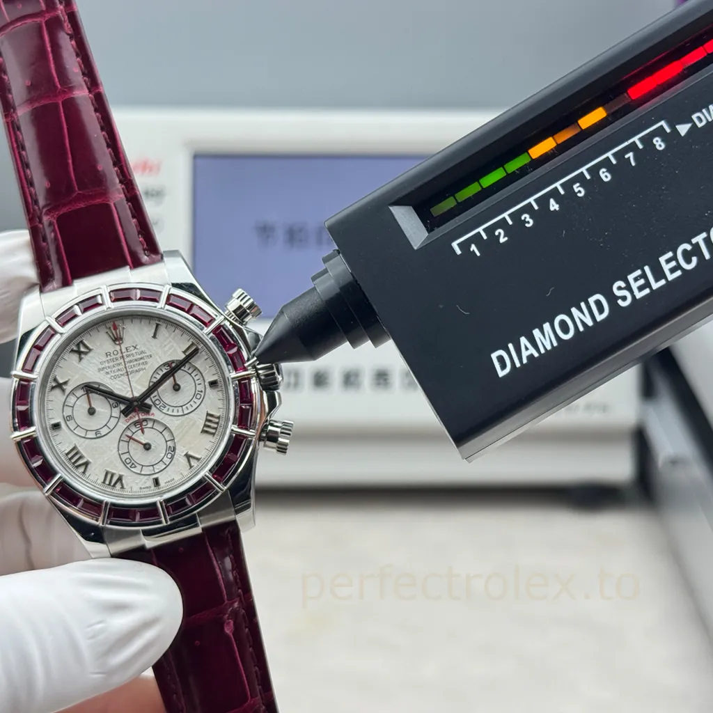 Rolex-Daytona-116589SALV-40mm-Replica-Chronograph-with-Meteorite-Dial-Red-Gemstone-Bezel-and-4130-Movement-Check-Diagram