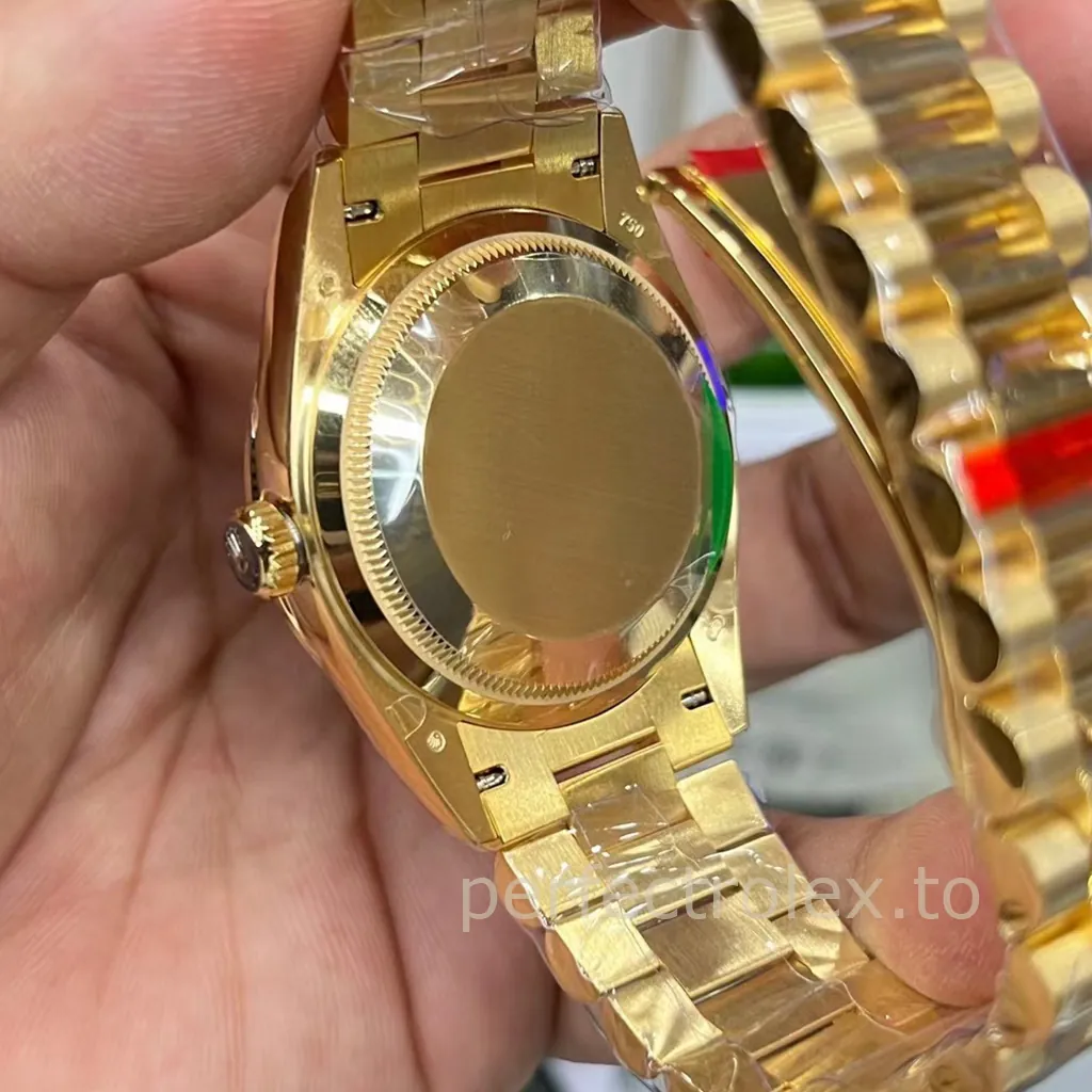 Rolex-Day-Date-M128348RBR-0035-Replica-Watch-36mm-Green-Dial-904L-Steel-and-3255-Movement-Back-View