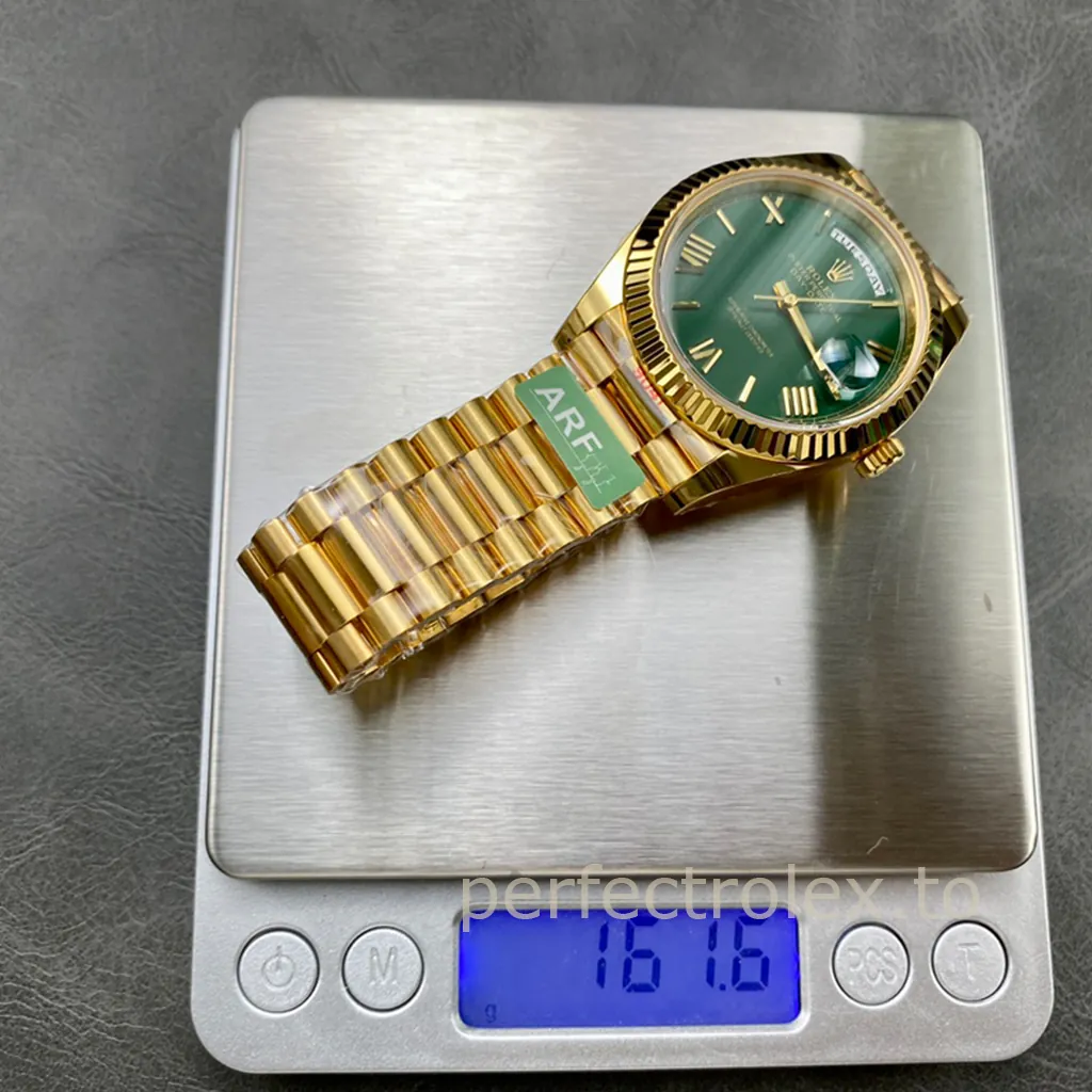 Rolex-Day-Date-M228238-0061-40mm-Green-Dial-Gold-Tone-904L-Steel-Automatic-Super-Clone-Watch-Weight-Chart
