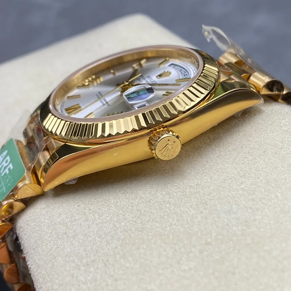 Rolex-Day-Date-Silver-Dial-M228238-0002-40mm-Gold-Tone-904L-Steel-Automatic-Super-Clone-Watch-Right-Side-View