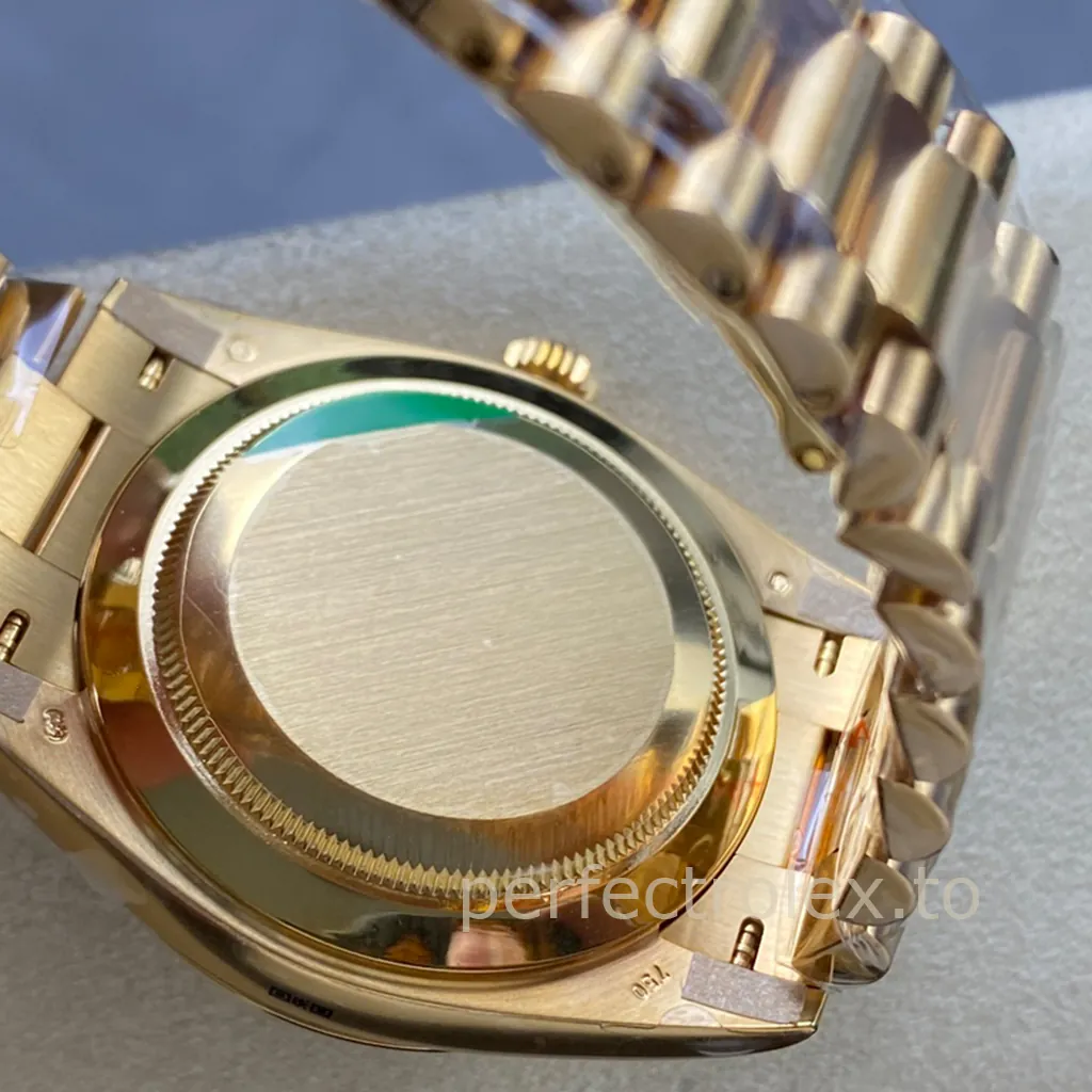 Rolex-Day-Date-M228238-0061-40mm-Green-Dial-Gold-Tone-904L-Steel-Automatic-Super-Clone-Watch-Back-View