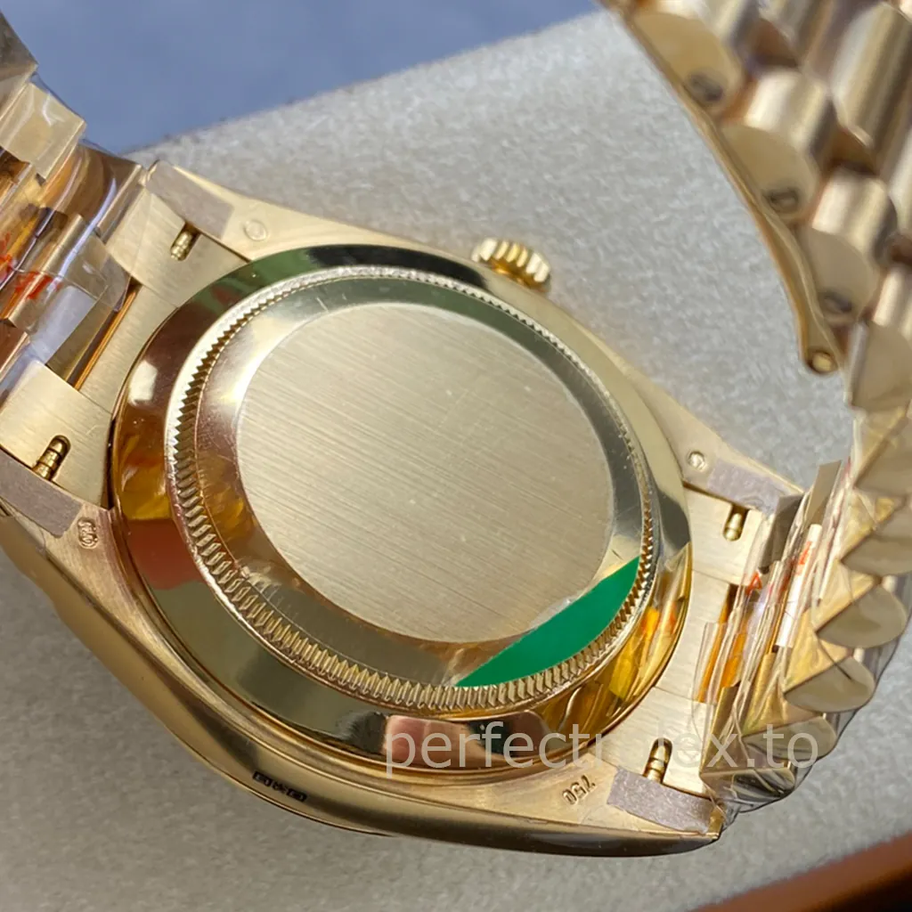 Rolex-Day-Date-M228238-0004-3255-Automatic-40mm-Black-Dial-Gold-Tone-Super-Clone-Watch-Back-View
