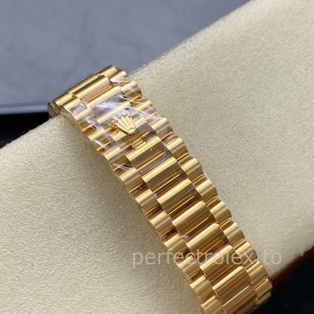 Rolex-Day-Date-M228238-0004-3255-Automatic-40mm-Black-Dial-Gold-Tone-Super-Clone-Watch-Strap-View-1